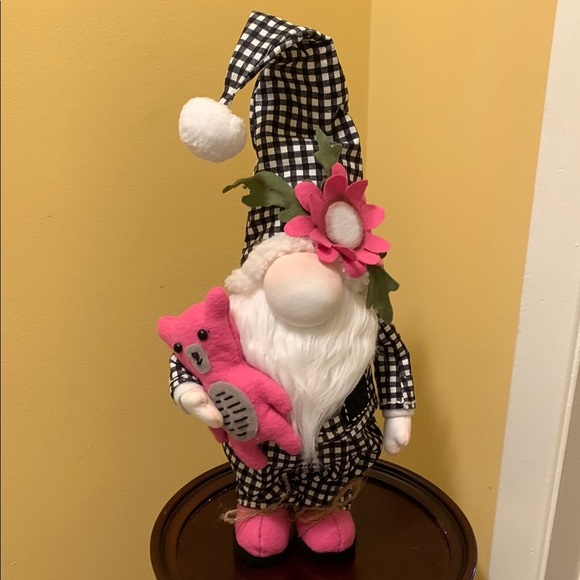 Black and White Polka Check Gnome Decor with pink accent. NWT - Picture 10 of 17